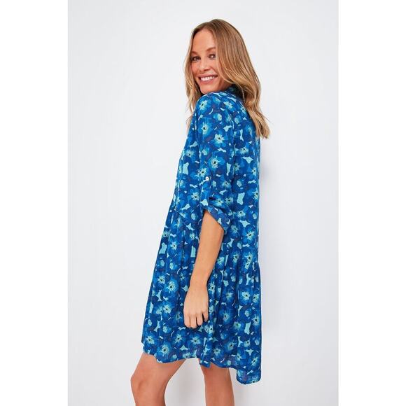 RO'S GARDEN Blue Jacinta Deauville Dress Size XL NWT Retail $195 Tuckernuck - Picture 6 of 7